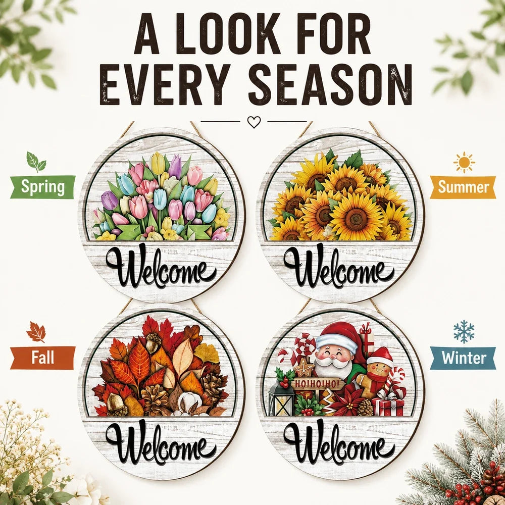 16 Pcs Interchangeable Welcome Sign for Front Door