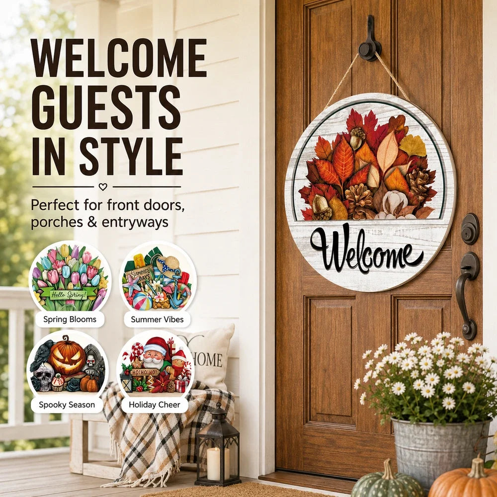16 Pcs Interchangeable Welcome Sign for Front Door