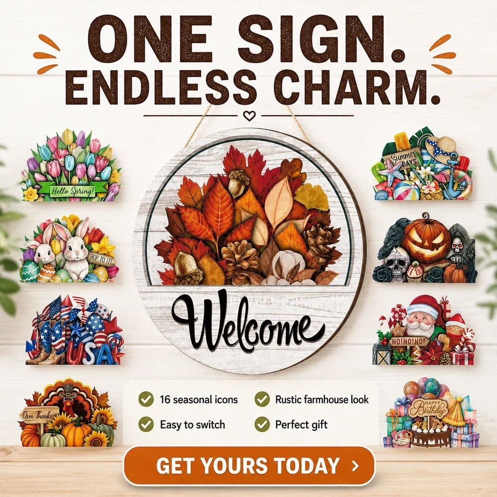 16 Pcs Interchangeable Welcome Sign for Front Door