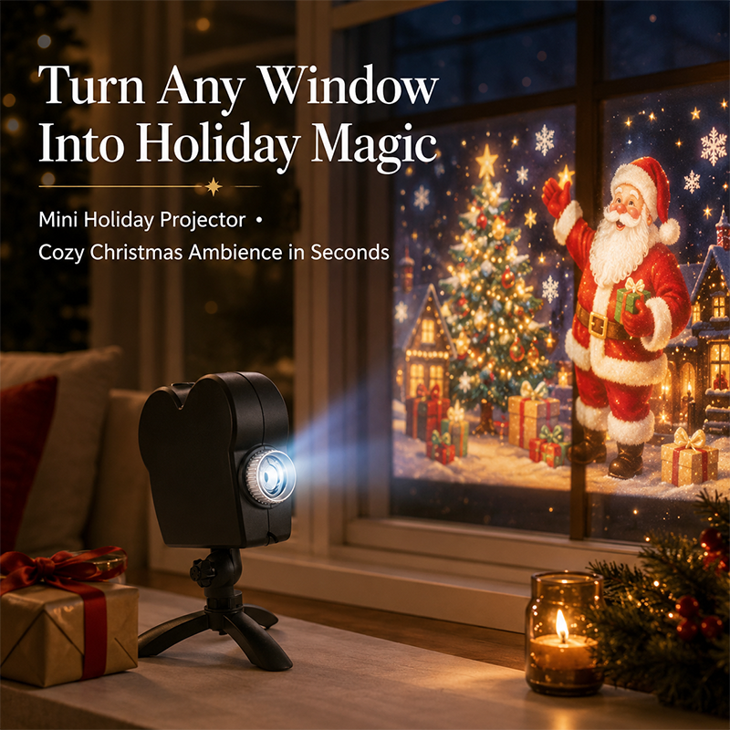 🎃🎄 2-in-1 Holiday Window Projector – 12 Animated Halloween & Christmas Movies