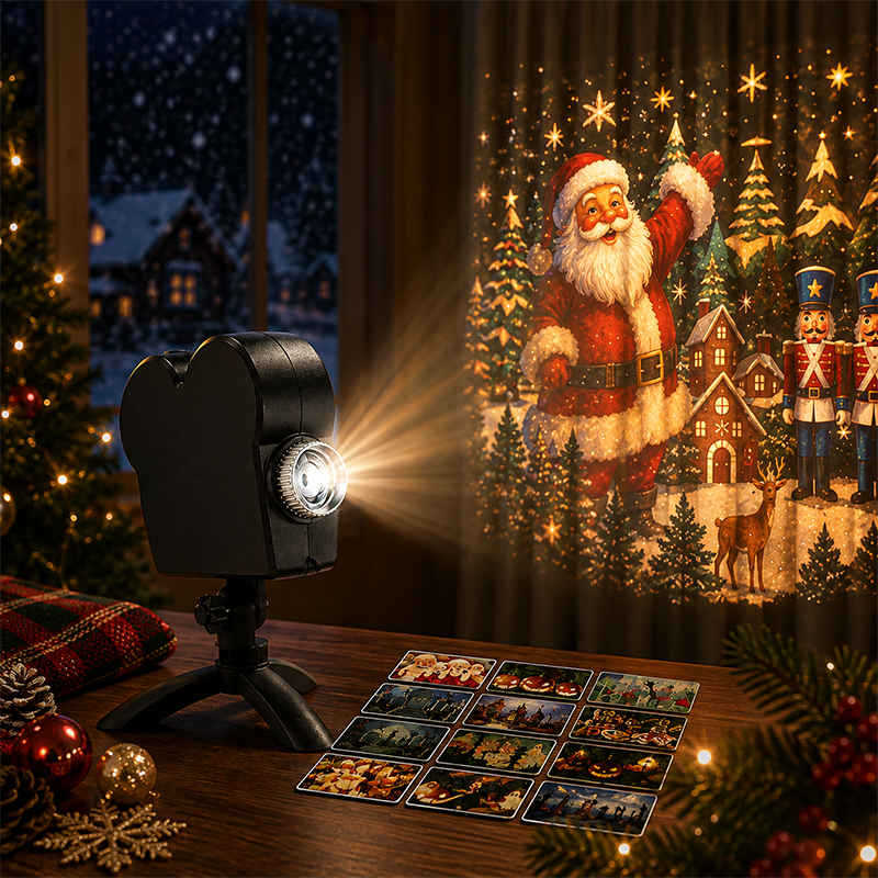 🎃🎄 2-in-1 Holiday Window Projector – 12 Animated Halloween & Christmas Movies