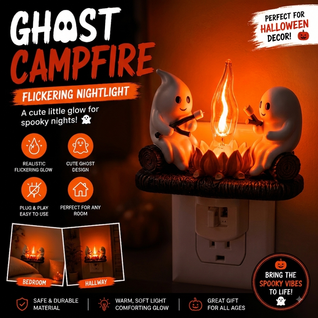 2026 ghost campfire flickering nightlight✨🔥👻
