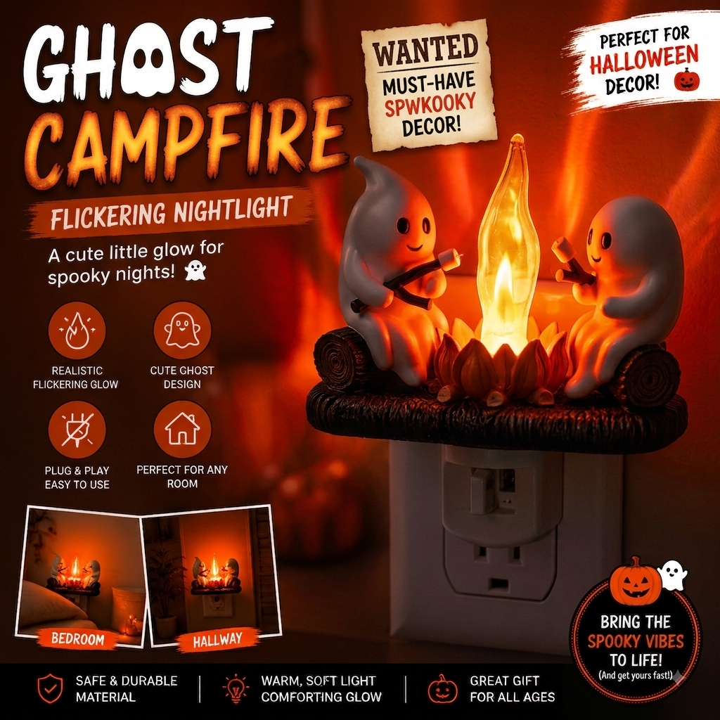 2026 ghost campfire flickering nightlight✨🔥👻