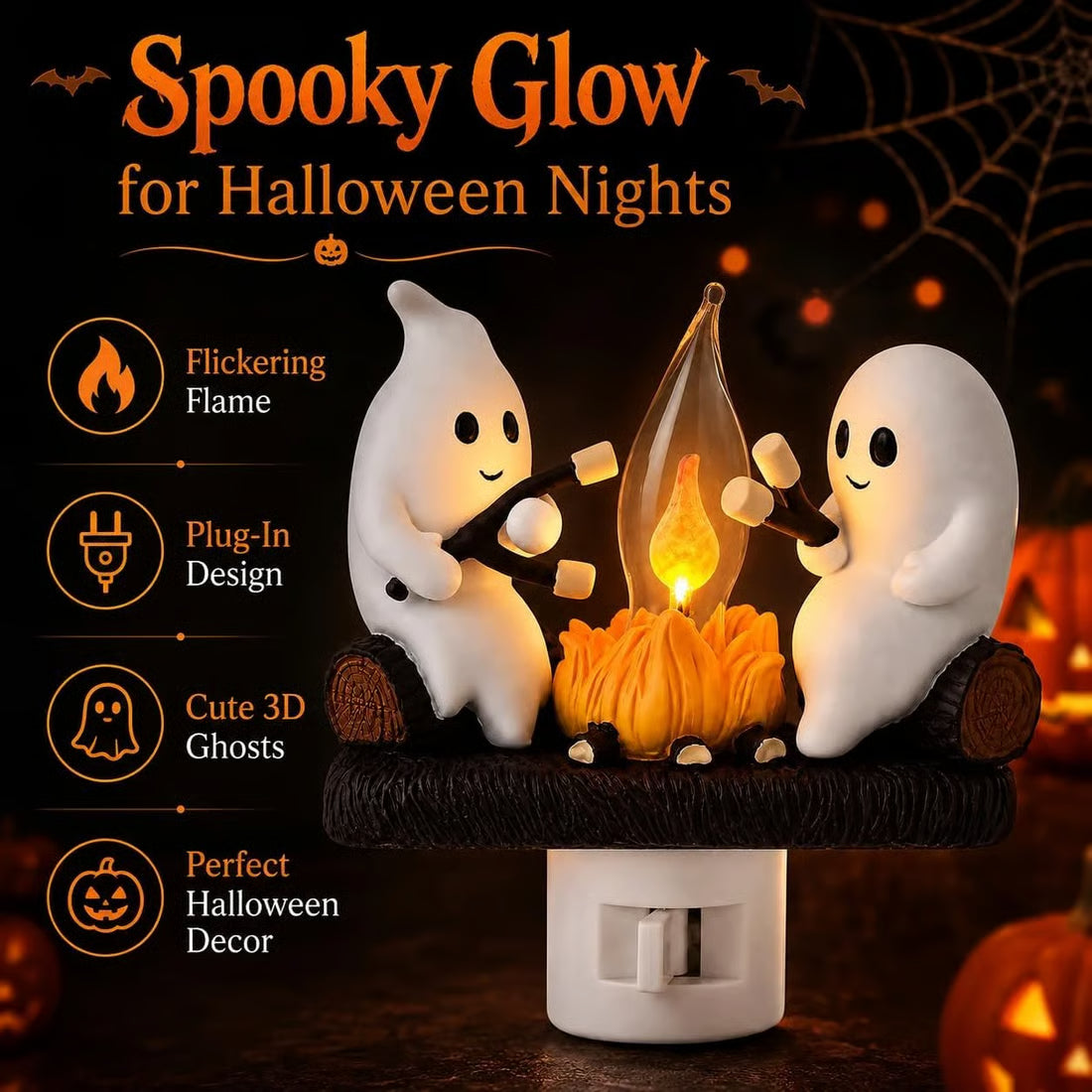 2026 ghost campfire flickering nightlight✨🔥👻